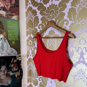 Wild fable Red tank top ribbed Crop Top size XL